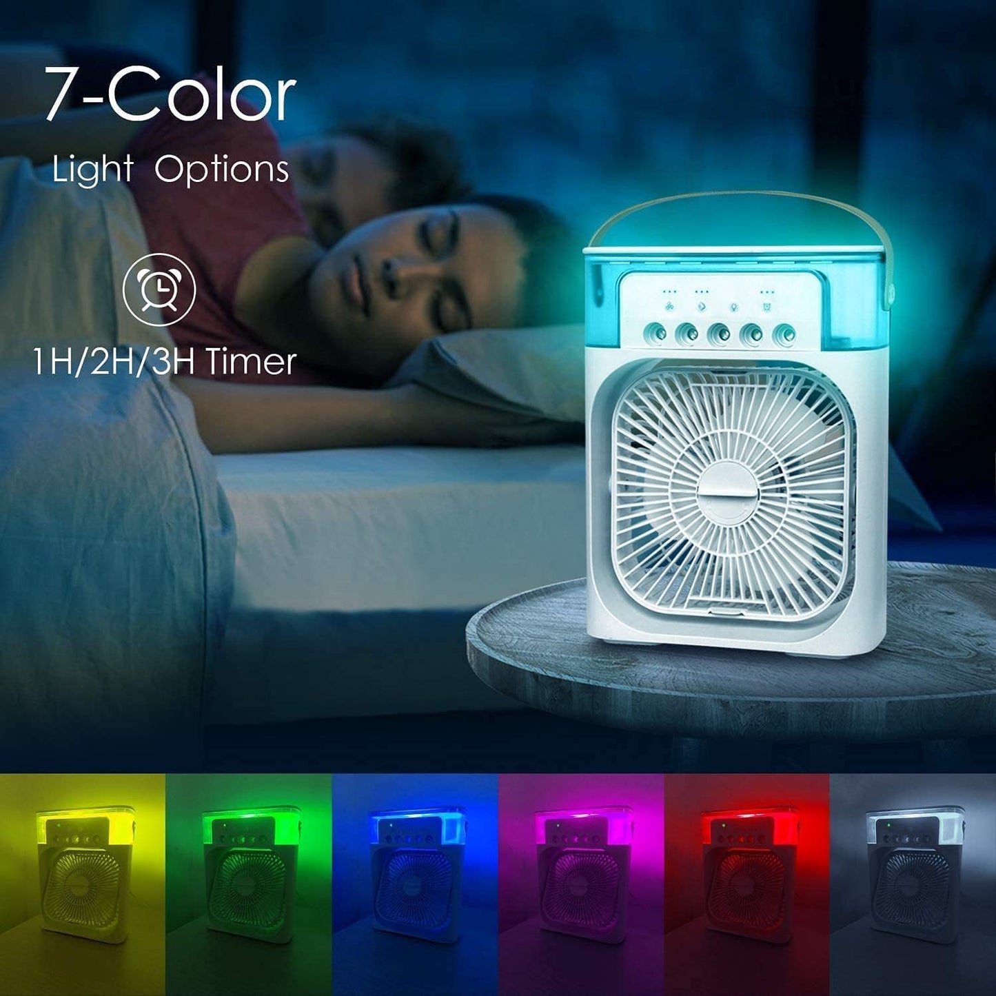 Portable Humidifier Air Cooler Mist Fan Mini Table Fan for Everywhere SAMPHER