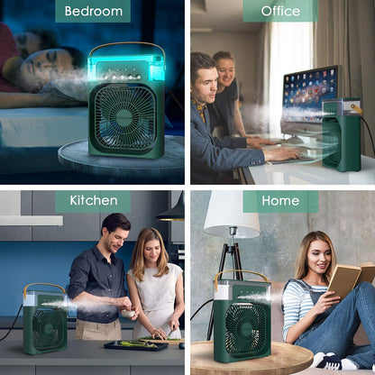 Portable Humidifier Air Cooler Mist Fan Mini Table Fan for Everywhere SAMPHER