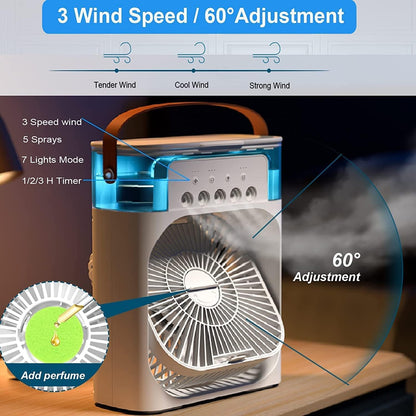 Portable Humidifier Air Cooler Mist Fan Mini Table Fan for Everywhere SAMPHER